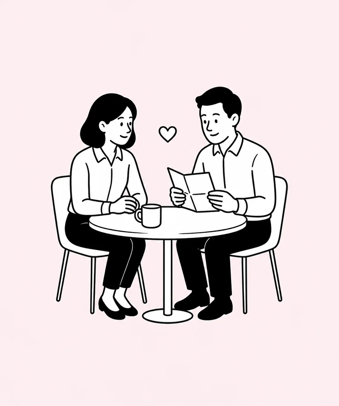Two colleagues discuss an absence note over a cup of tea.